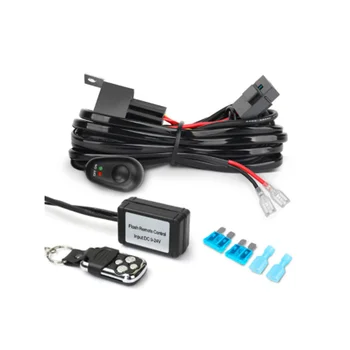 Комплект колани кабели за включване-изключване 1 светлата част на предпазителя с дистанционно управление на реле на 12V 40A за led панел за работното осветление 4-52 инча