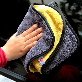 Кърпа за автомивки от микрофибър кърпа за сушене на бельо, подшитая кърпа за грижа за автомобила, подробно описание кърпи за автомивка 30х30/40/60 см