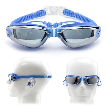 Очила за плуване, gag за уши, Професионални очила за плуване за възрастни, Очила за басейн, Регулируеми фарове за мъжки Женски оптични водоустойчив очила