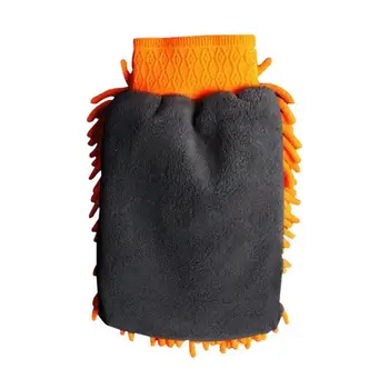 Полезна двустранен рукавица от коралов руно и шенилна за автоматично почистване, защитно автомобили ръкавица за избърсване на прах, мини автомобилни аксесоари