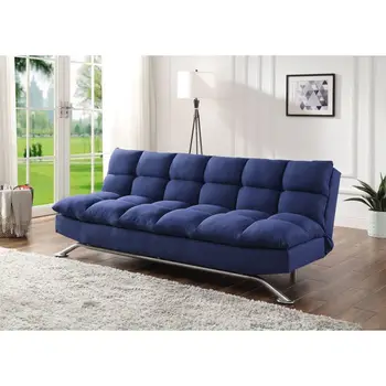 Регулируема разтегателен Petokea, синя кърпа, Модерен, удобен диван, меки възглавници и подложки, подходящи за всекидневната и спалнята.