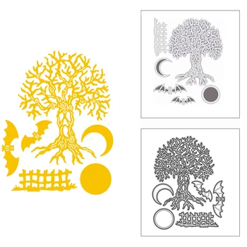 2023 Нов Хелоуин Луната Мъртво дърво Метални режещи печати за изработка на поздравителни картички в стил scrapbooking с релефни, декоративна рана, щанцоване