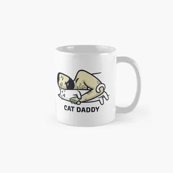 Класическата чаша със снимка на папата на котка, чашата за кафе с опростен дизайн, печат на изображението, Посуда за напитки, Чайна дръжка, кръгли подаръци Снимка