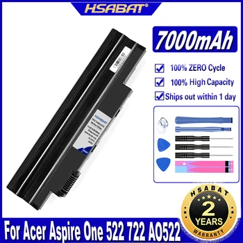 Батерия HSABAT AOD257 AOD260 D255 D257 7000 ма батерия за Acer Aspire One 522 722 AO522 AOD255 D260 D270 Happy, Хром AC700 AL10B31