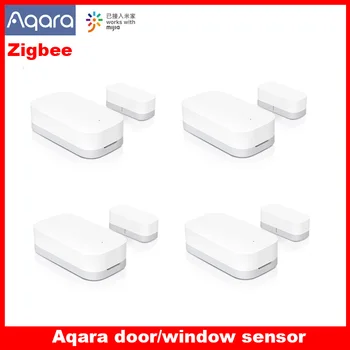 Сензор за прозорец на вратата Aqara Безжична връзка Zigbee Умни мини-сензор врати Работи с приложение Mi App за Android и IOS