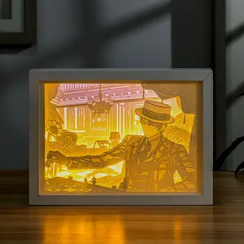 Играта Сълзи Фемиды Люк Артьом Вина Мариус лека нощ Изрежете от Хартия С 3D Лампа Художествена Лампа за рязане на хартия-USB Захранване за Спални