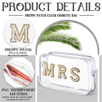 Прозрачен грим Mrs Pearl Органайзер за козметика от ПВЦ, пътен калъф, чанта за тоалетни принадлежности, прозрачна чанта за съхранение, за жени и момичета