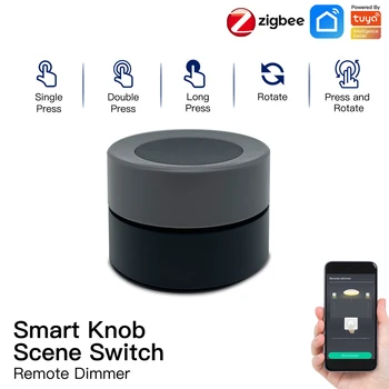 Sasha ZigBee Smart Knob Switch Безжична Бутон За Превключване На Сцената Контролер За Дистанционно Затъмняване Приложение За Автоматизация На Дома Remote Contorl