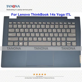 Оригинален Нов 5CB1C92783 5CB1B39083 Син за Lenovo ThinkBook 14т Yoga ОТ Упор, за ръце Американска Клавиатура Bezel главни Букви с осветление 20WE