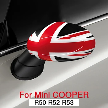 За BMW Mini Cooper R50 R52 R53 десен и ляв волан, автомобилен стайлинг, капаци за огледала за обратно виждане, стикери за сърфиране в колата
