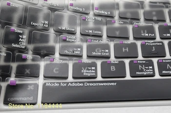 Adobe Dreamweaver бърз клавиш за бърз достъп, функционална защитно фолио за клавиатура с подсветка от TPU за Macbook Pro Air 13 15 САЩ