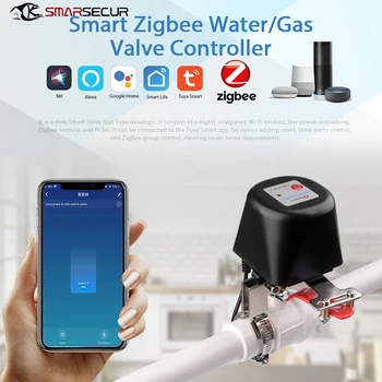 Умен газ воден клапан на Hristo ZigBee 3.0, автоматичен Регулатор на времето за подаване на вода / газ, гласово приложение, дистанционно управление за Алекса Google Home