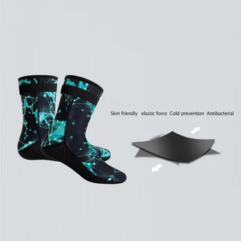 Чорапи за гмуркане с шнорхел унисекс Зимни чорапи за подводен риболов и гмуркане с шнорхел от неопрен Носимые преносими леки за мъже и жени