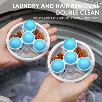Филтър за коса на пералната машина Плаващ Ловецът Власинките на козината на домашни любимци За епилация Множество мрежа За събиране на сметта Почистващи топки Clean