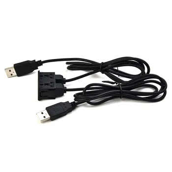 Авто удължителен кабел-адаптер Пластмасов Черен 100 см, USB порт за скрит монтаж в табло на автомобила, двойно-USB кабел-адаптер