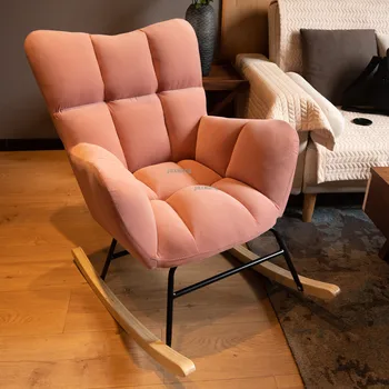 Скандинавски люлеещ се Стол за тераси, Модерно обзавеждане Дневна Спалня Домашен Мързелив диван-стол За почивка на възрастни С облегалка на Стол за почивка