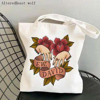 Дамски холщовая чанта през рамо David Schitts Creek Alexis, чанта за пазаруване, студентски чанта за книги, чанти за пазаруване в стил харадзюку, тоут за момичета
