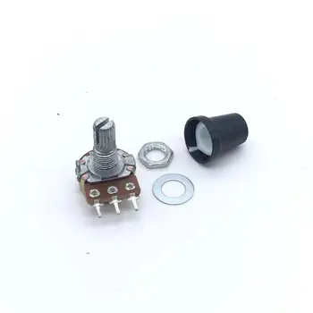 5 Комплекта WH148 1K 10K 20K 50K 100K 500K Ω 15 мм, 3-Пинов Линейно Заострени Отточна тръба на шарнирна връзка Потенциометрический Резистор за Arduino с бяла капак AG2