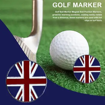 1 бр. Магнитна Скоба за Шапка за Голф с Диаметър от 24 мм С Освобождаване на Официални Флага Queen 70th Golfs Топка Метален британската Национална Маркер H6V