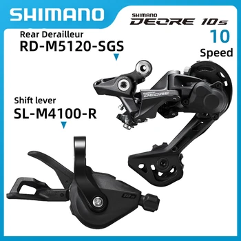 Заден Превключвател за смяна на предавките SHIMANO DEORE M5120 M4120 10v Groupset - SHIMANO SHADOW RD + - Оригинални резервни части 1x10-степенна скоростна кутия за планински велосипед