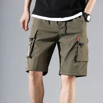 Мъжки панталони, обикновена, с много джобове, с дълбоко деколте, в чатала, ежедневни летни Шорти за дома