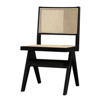 Ротанговые черни Индивидуални трапезни столове Дървени Слот Кресла за почивка Дизайнерски Мебели за балкона Sillas Comedor DC026 WYH