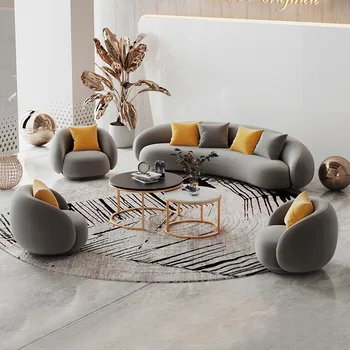 Скандинавски луксозен текстилен диван за сядане, разтегателен Yuanbao, Офис посрещане на Гости, За да обсъдят, диван, Мебели за всекидневна