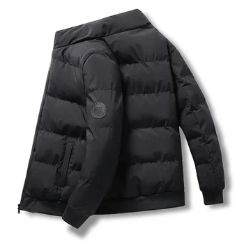 Топли памучни дрехи, мъжко зимно утолщенное модно палто с висока яка, свободна памучен яке голям размер