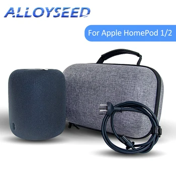 Сив калъф-чанта за Apple Homepod, 2-ри/1-аз портативна колона, кутия за съхранение, кабел за зареждане, аксесоари, калъф за Apple Homepod