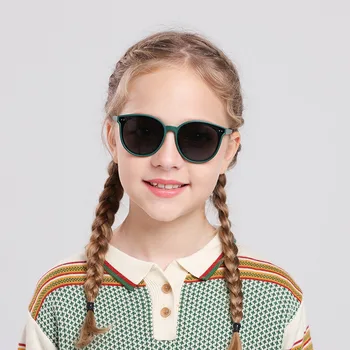 2023 Детски поляризирани очила с нитове за момчета и Момичета 3-12 години, Елегантни Очила ТАК, силиконова Гъвкави Рамки за Очила UV400 нюанси