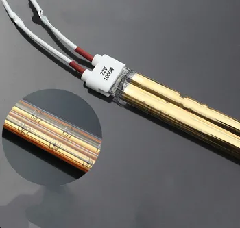 1 бр. инфрачервени халогенни златни инфрачервени кварцови тръби, кварцевая нагревательная тръба, електрическа нагревательная тръба 220 В, 365 мм/170 м