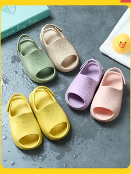Летни сандали на платформа-обувки за малки момичета и момчета; супер меки детски плажни сандали; 2023 г.; водоустойчив обувки; детски лека обувки;