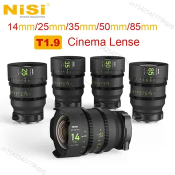 Кинообъективы Nisi ATHENA Prime 14 мм Т2.4 25 мм и 35 мм и 50 мм, 85 мм Т1.9 Полнокадровый обектив За камери ARRI PL Canon RF Sony E-Mount