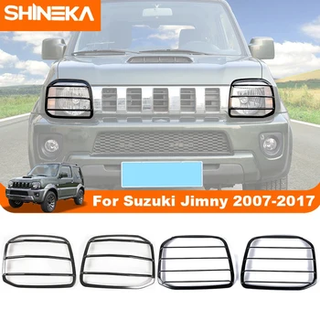 SHINEKA Метална капачка пред фаровете на колата, главното светило, декоративна капачка, защитни аксесоари за Suzuki Jimny 2007-2017