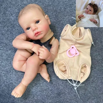 20-Инчов Вече боядисани комплект Reborn Baby LouLou Буден С косата и миглите, 3D Боядисаната кожа, в разглобено форма, детайли за ръчно изработени кукли