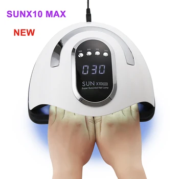 SUN X10 Max UV led Лампа за нокти Простор за гел-лак Маникюр LCD екран 45 топки Машина за изсушаване на ноктите бързо втвърдяване
