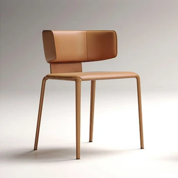 Италиански минималистичные трапезни столове Модерен прост стол за хранене-Домашен дизайнерски лесен луксозен стол с облегалка Скандинавски стол