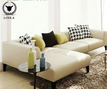 Бял кожен диван в съвременен японски стил за хол