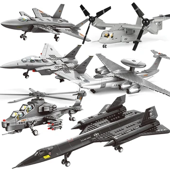 Американски SR-71 Blackbird Военен Самолет специални части, Хеликоптери Армейски Изтребител Военен Самолет Реактивен Тип АУАКС Модел градивните елементи на Строителни Играчки