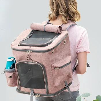 Раница за носене на домашни кучета и котки, дишаща окачена пътна чанта за носене на открито