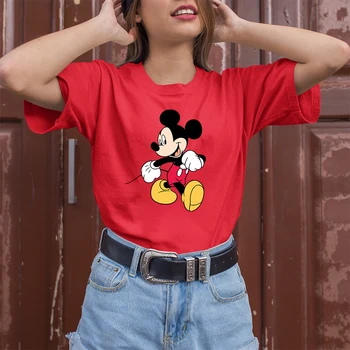 Приходи 2022 г., Нова риза, дамски дрехи с Мики Маус, мультяшная директна доставка, къс ръкав, изчистен мек брендовый топ за момичета Disney