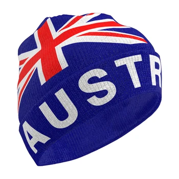 Австралия Вязаная капачка Свободно потребителско име студен Зимен пуловер Флаг Австралийската нация Aus Тъмно-синя, топла шапка Au Hip Hop Beanie