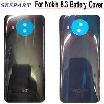 Тестван Ново За Nokia 8.3 Корпус на отделението за батерията на Задната със Стъклен капак Подмяна на задния панел на Корпуса На Nokia 8.3 TA-1243 1251 делото