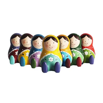 Zakka Style Руски кукли-спестовната банка на височина 4,5 инча от полирезина, гнездене кукли, Касичка за монети, Подаръци за деца