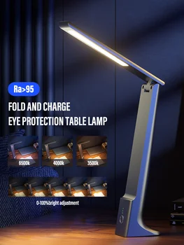 Led Сгъваема настолна лампа USB Зареждане Сензорно управление с регулируема яркост Настолна Защита за очите Четене Кабинет Офис Спалня Нощна лампа