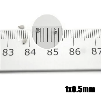 Малки Мини Магнитни Магнити 1x0,5 мм Малки Кръгли Микро-Неодимови Иманы с Диаметър от 1 мм х 0,5 мм, Неодимовый Дисков сензор Mini 1*0,5