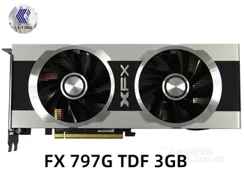 Видеокартата XFX Radeon FX 797G TDF 3GB GPU За видео карти AMD FX797G 3GB 384bit GDDR5 PC Компютърни Игри HDMI PCI-E X16, Използвани
