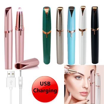 USB Електрически Тример за вежди, Безболезнен Эпилятор за вежди, мини-самобръсначка, Преносимо Средство за премахване на окосмяване по лицето за жени