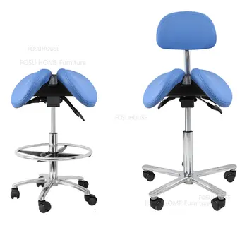 Прости фризьорски столове, удобна регулируема пейка с седло, модерно обзавеждане за салон за красота, коса стол с ергономичен офис стол