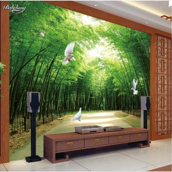 beibehang открито благородна атмосфера, свеж бамбукови гори шокиращо 3D TV фон нетъкан тапет papel de parede